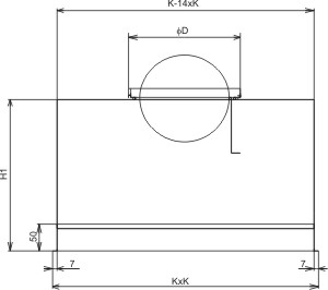 Габаритные  характеристики для диффузора Диффузоры Systemair VVKN-B-S-625 Diffuser