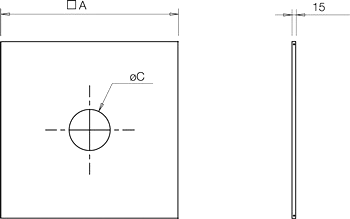 Габаритные размеры пластины Пластины Systemair TPP-625-125 Cover plate