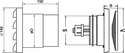 Габаритные размеры Клапаны Systemair VTK-100 Airvent