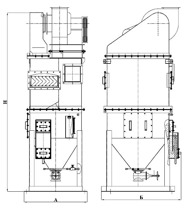 Габаритні розміри циклона ПВМ 20СА